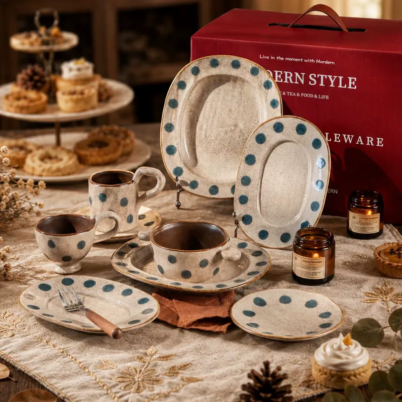 Hand-Painted Porcelain Soup Bowl and Plate Set