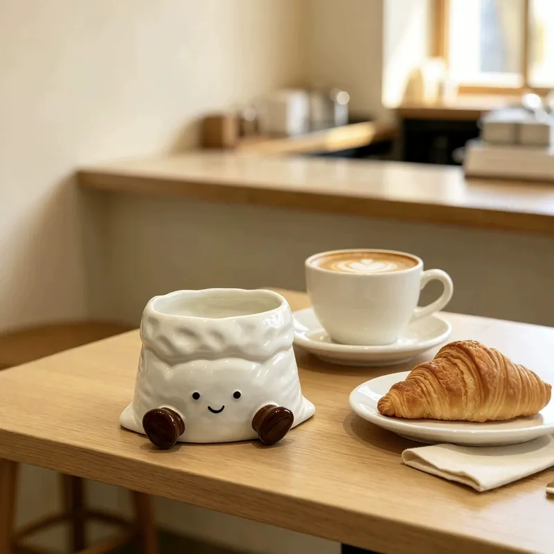 Taza de café con cara sonriente tableware view 2