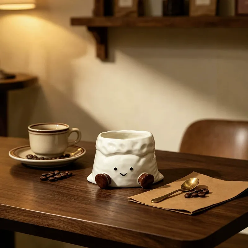 Taza de café con cara sonriente tableware view 3