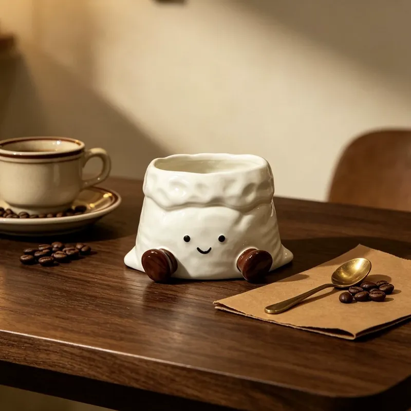 Taza de café con cara sonriente tableware view 6