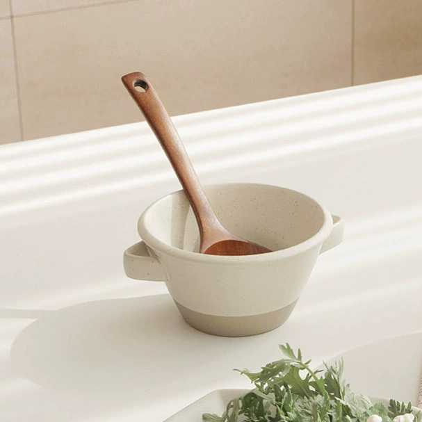 Colorful Double-Handled Ceramic Bowl tableware view 3