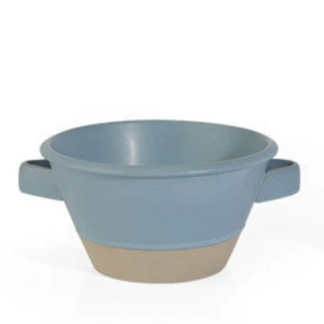 Colorful Double-Handled Ceramic Bowl tableware view 7