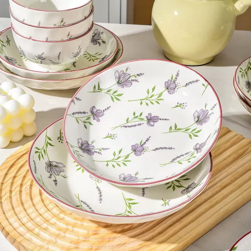 Pastel Ceramic Dinner Plate tableware view 2