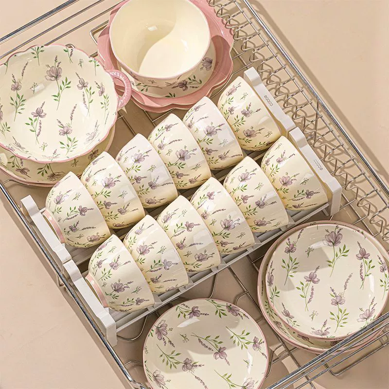 Conjunto de louça de cerâmica pastoral tableware view 2