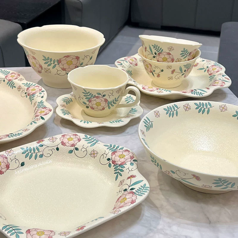 Service de table en céramique floral vintage tableware view 2
