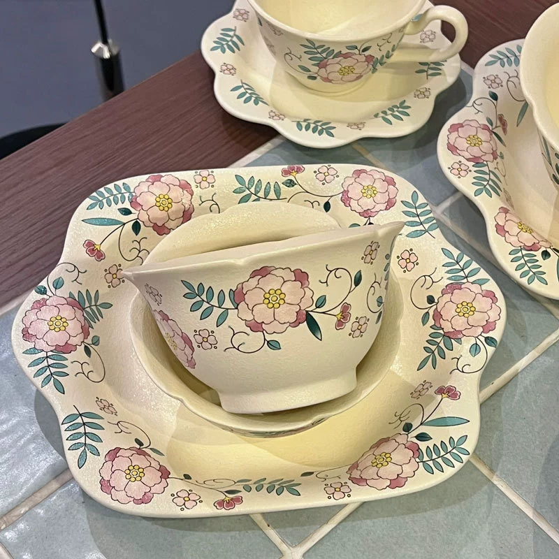 Service de table en céramique floral vintage tableware view 4