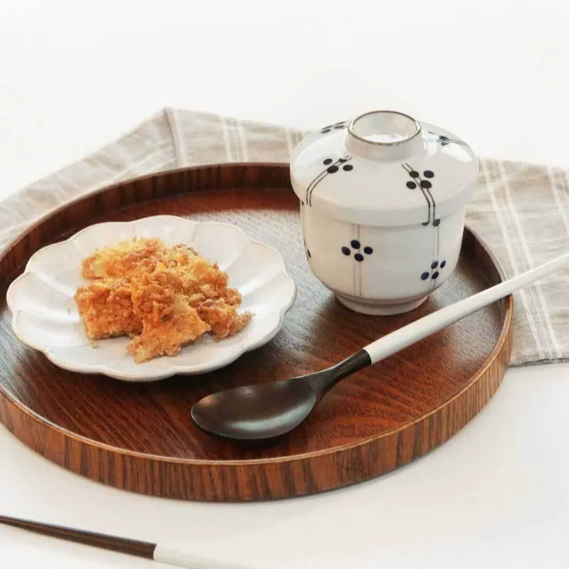 일본풍 블루 도트 세라믹 뚜껑 컵 tableware view 2
