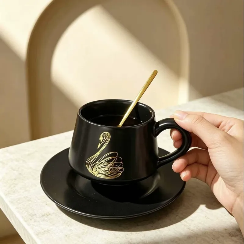 Vintage Ceramic Swan Mug Set tableware view 3