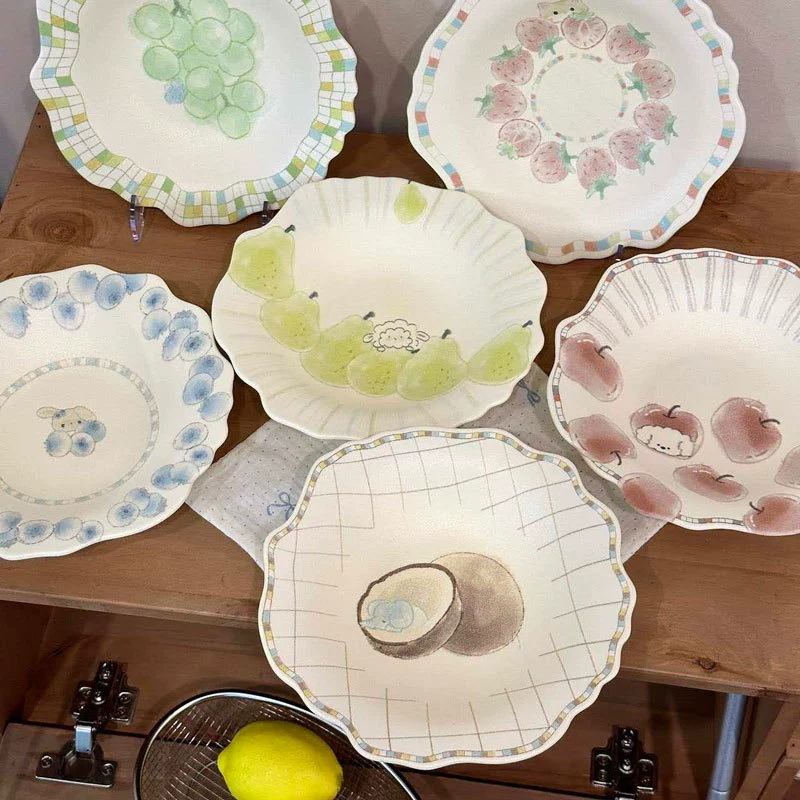 Hand-Painted Ceramic Dessert Plate