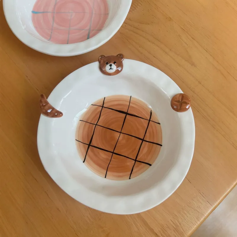 카툰 애니멀 세라믹 깊은 접시 tableware view 4