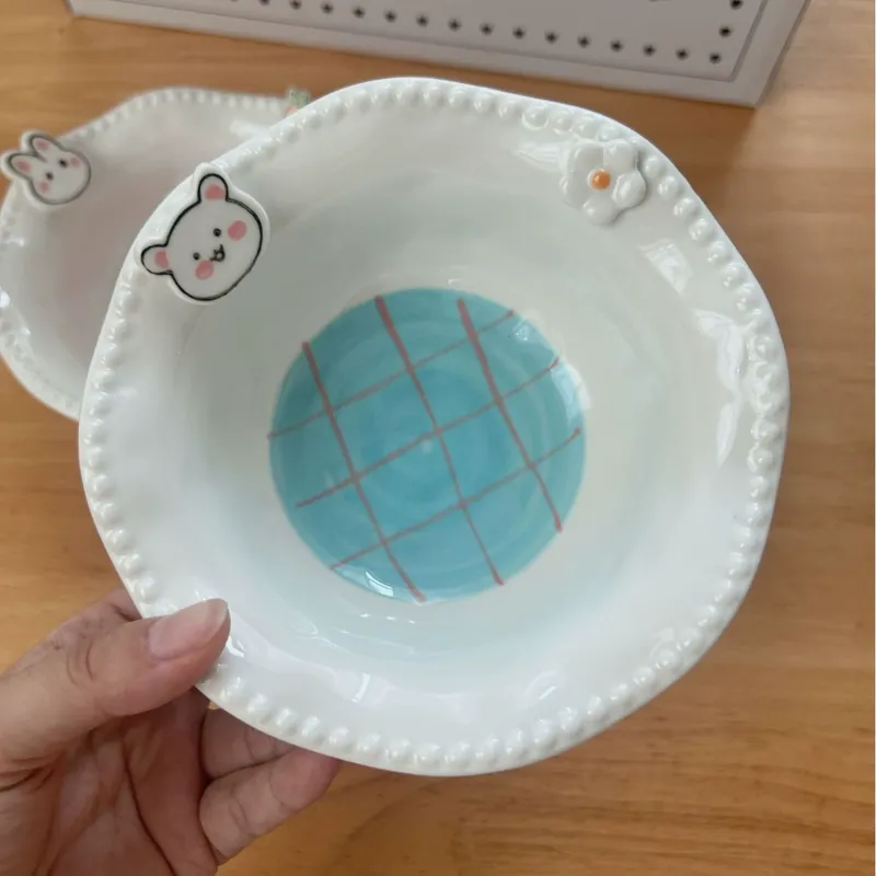 카툰 애니멀 세라믹 깊은 접시 tableware view 6