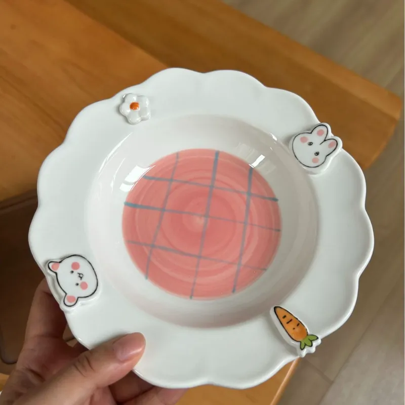 카툰 애니멀 세라믹 깊은 접시 tableware view 7