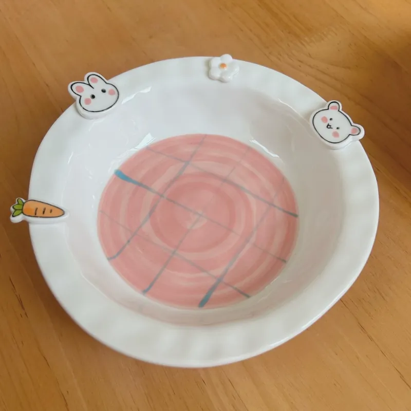 카툰 애니멀 세라믹 깊은 접시 tableware view 9