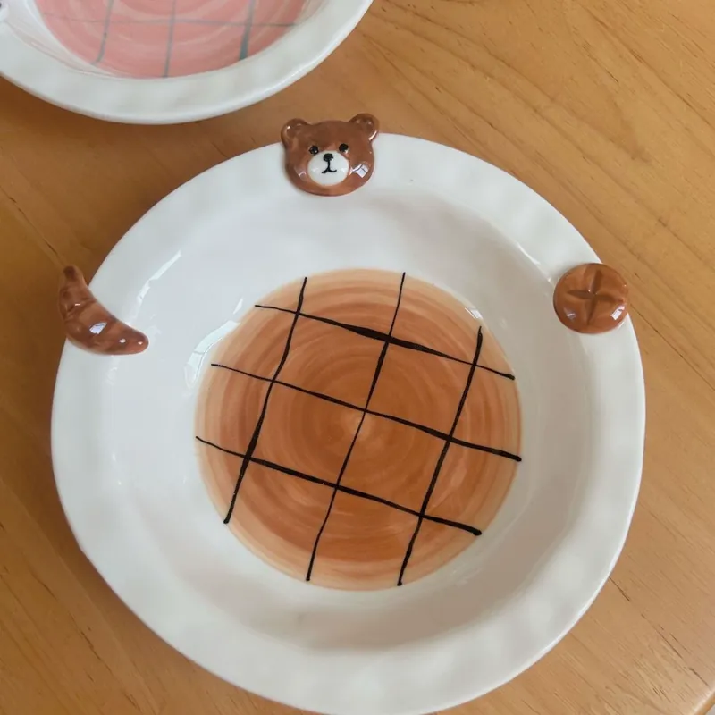 카툰 애니멀 세라믹 깊은 접시 tableware view 10