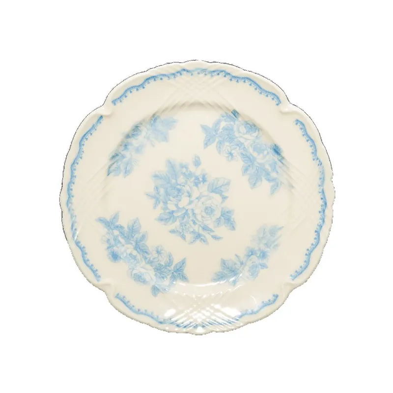 Французская керамическая тарелка с цветочным рельефом tableware view 5