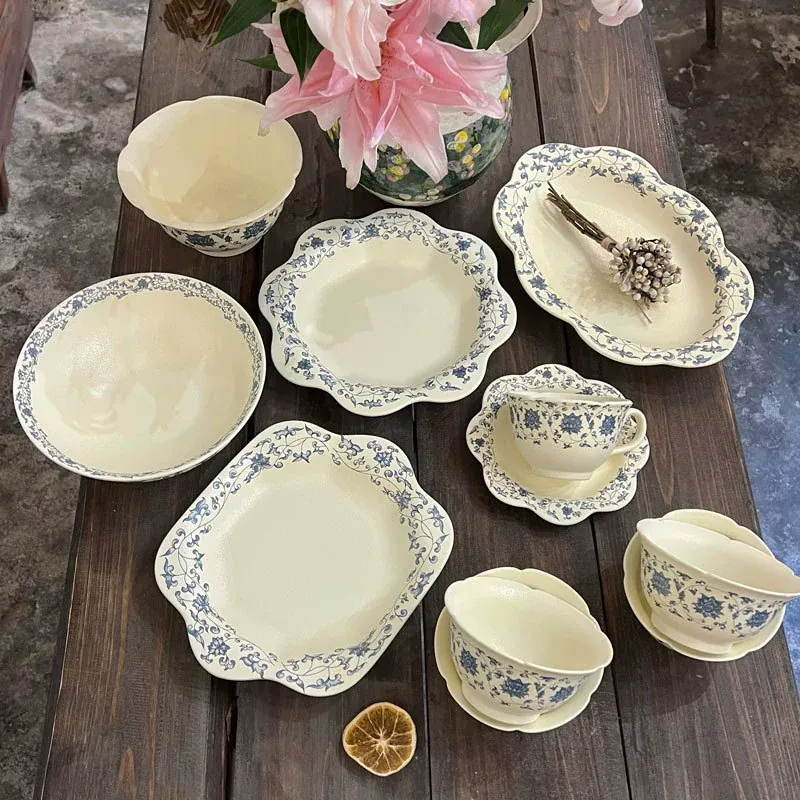 Vintage Floral Ceramic Dinnerware Set