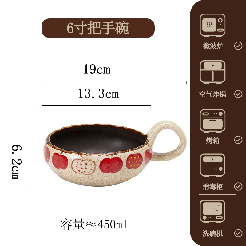 طقم وعاء حساء وطبق بورسلين مرسوم يدويًا tableware view 7