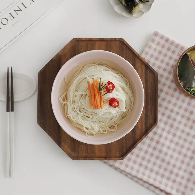 Bol de cerámica coreano acanalado tableware view 2