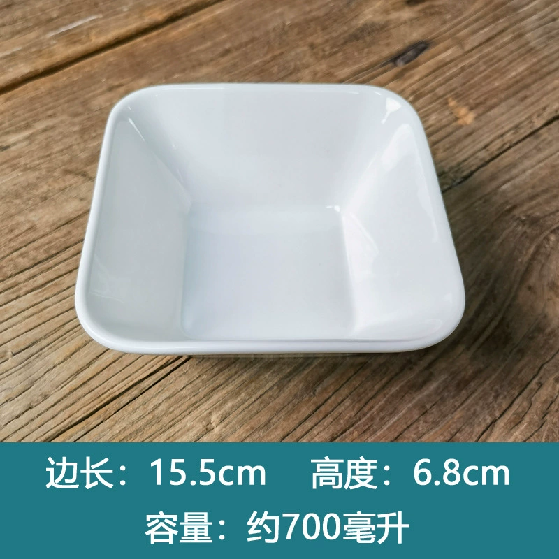 Большая белая квадратная керамическая чаша tableware view 3