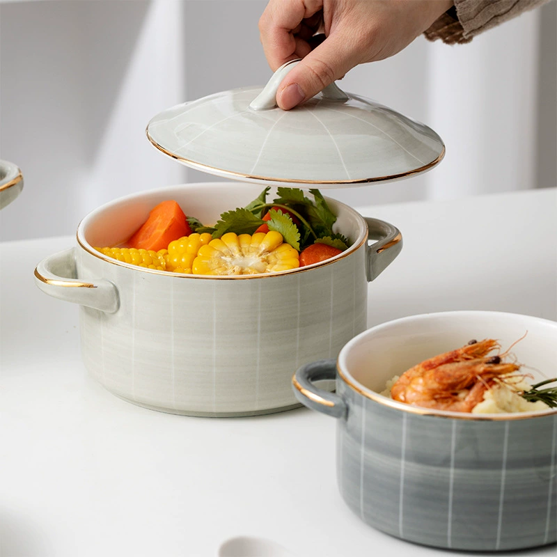Ceramic Soup Bowl with Lid tableware view 4