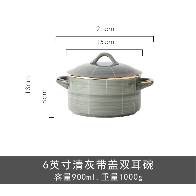 Ceramic Soup Bowl with Lid tableware view 7