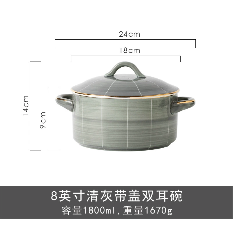 Ceramic Soup Bowl with Lid tableware view 8