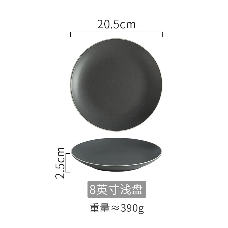 Matte Gray Ceramic Dinnerware Set tableware view 6