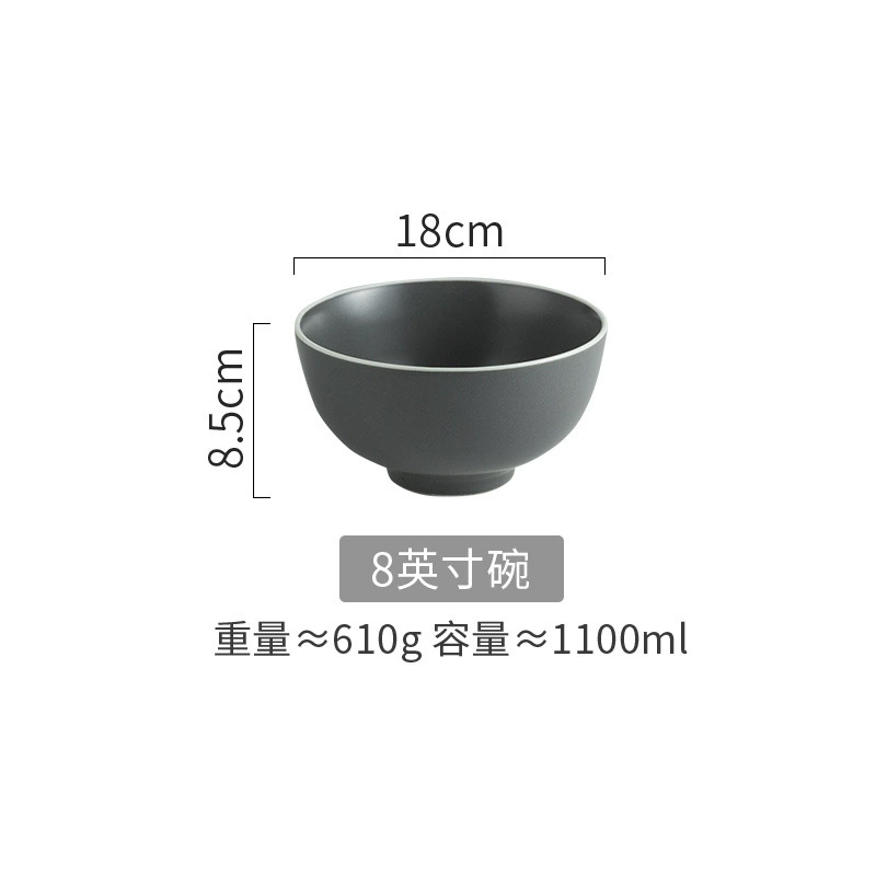 Matte Gray Ceramic Dinnerware Set tableware view 10