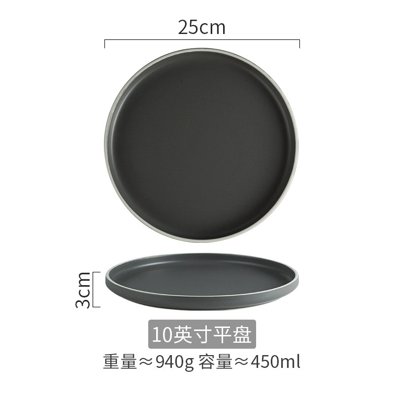 Matte Gray Ceramic Dinnerware Set tableware view 11