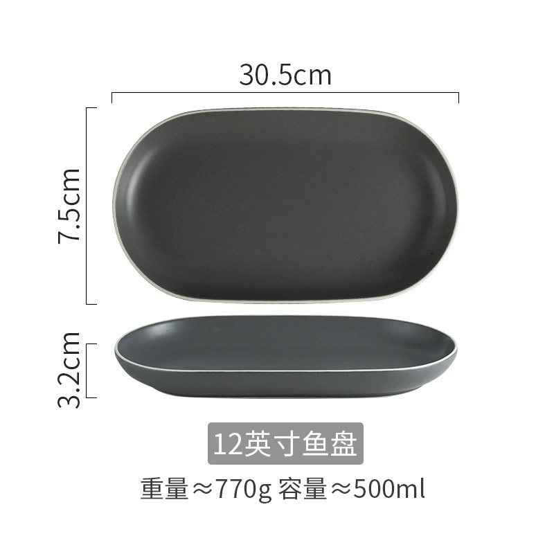 Matte Gray Ceramic Dinnerware Set tableware view 12
