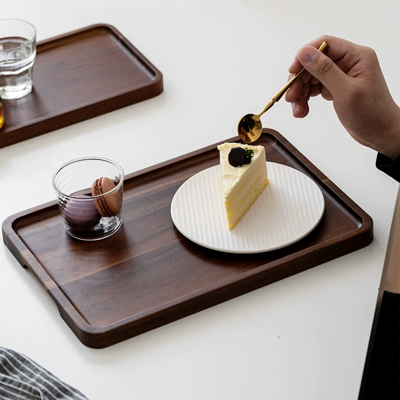 Acacia Wood Rectangular Tray tableware view 3