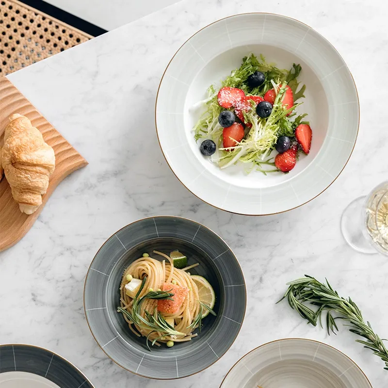 Gold Rim Pasta Plate