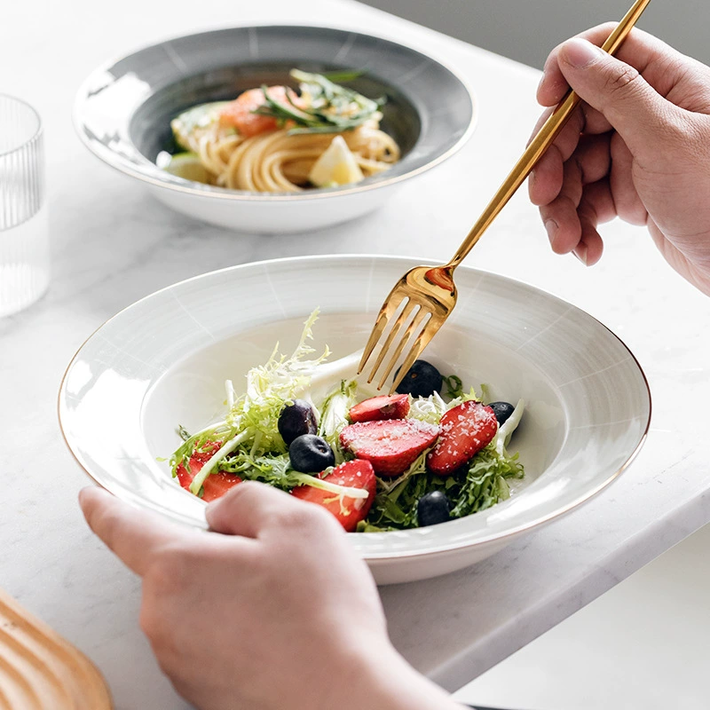 Gold Rim Pasta Plate tableware view 2
