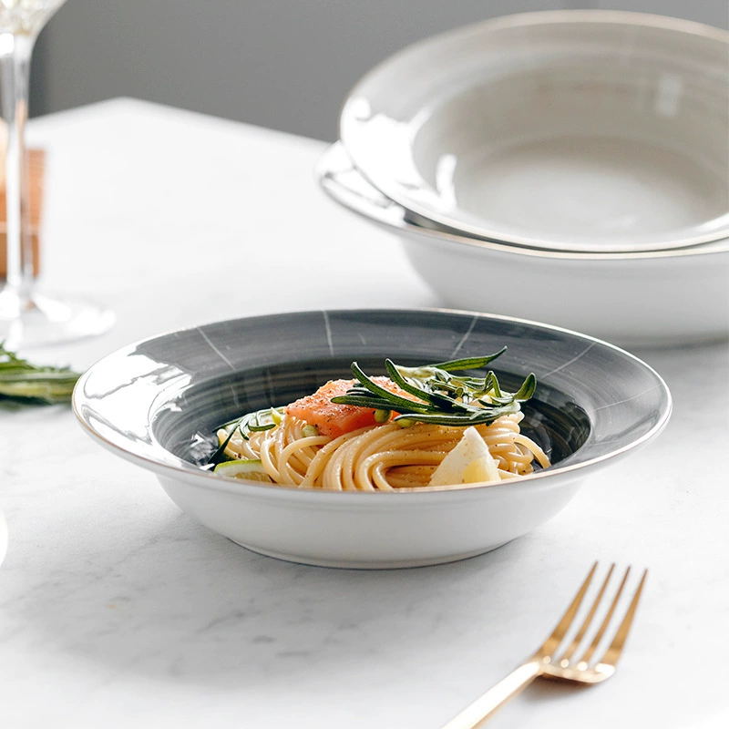 Gold Rim Pasta Plate tableware view 3