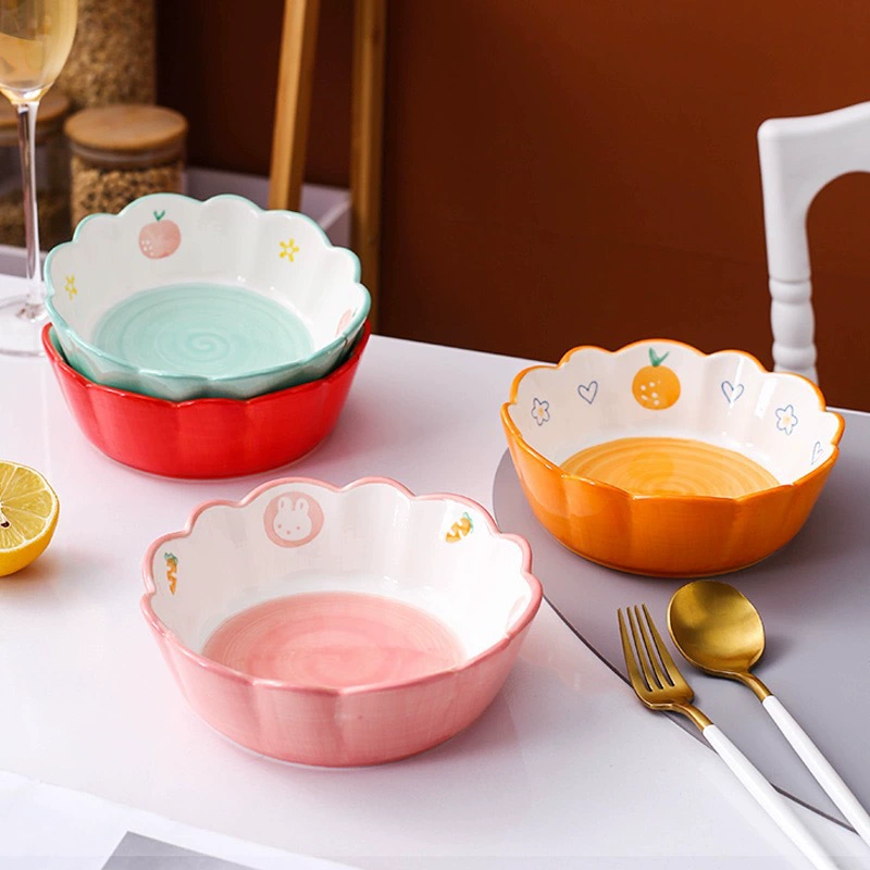 Tigela de cerâmica gato e cachorro tableware view 3