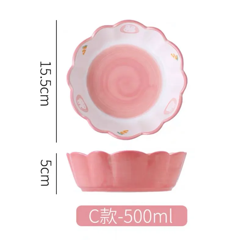 Tigela de cerâmica gato e cachorro tableware view 7