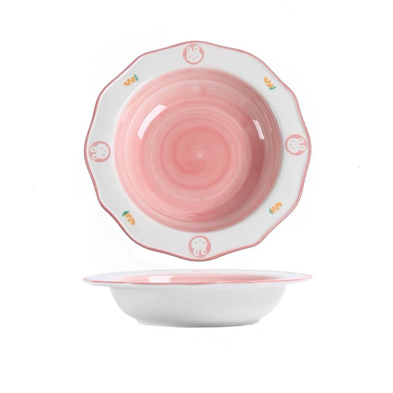 9 inch 꽃 세라믹 깊은 접시 tableware view 4