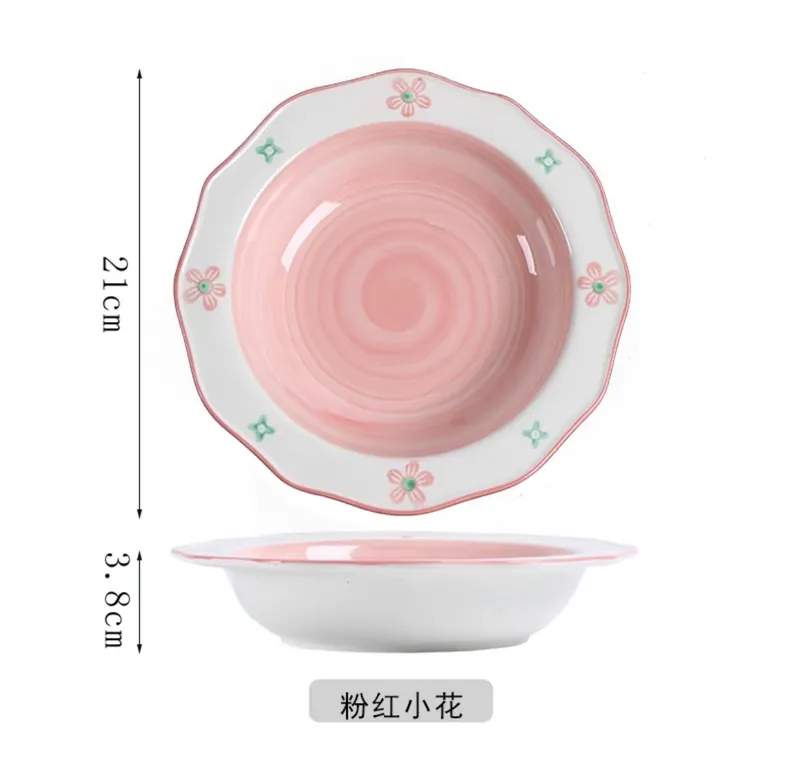 9 inch 꽃 세라믹 깊은 접시 tableware view 5