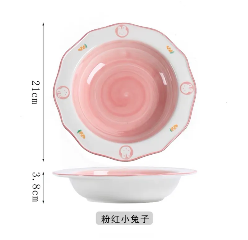 9 inch 꽃 세라믹 깊은 접시 tableware view 6