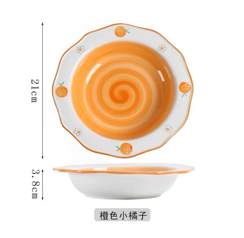 9 inch 꽃 세라믹 깊은 접시 tableware view 7