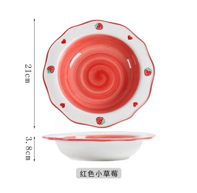 9 inch 꽃 세라믹 깊은 접시 tableware view 8