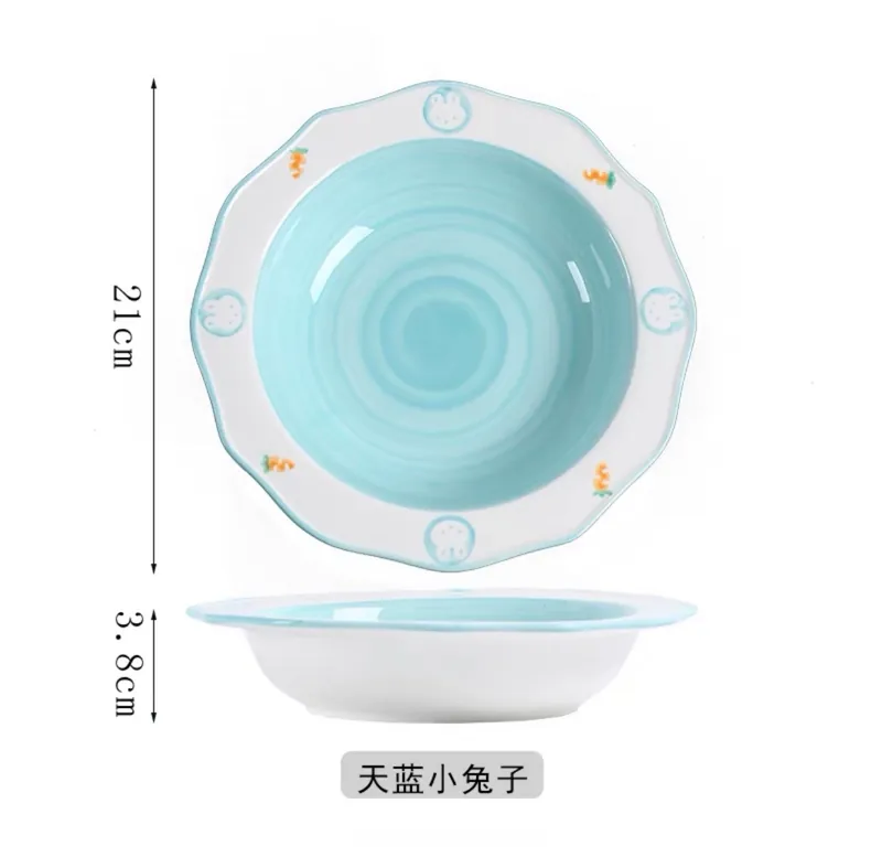 9 inch 꽃 세라믹 깊은 접시 tableware view 9