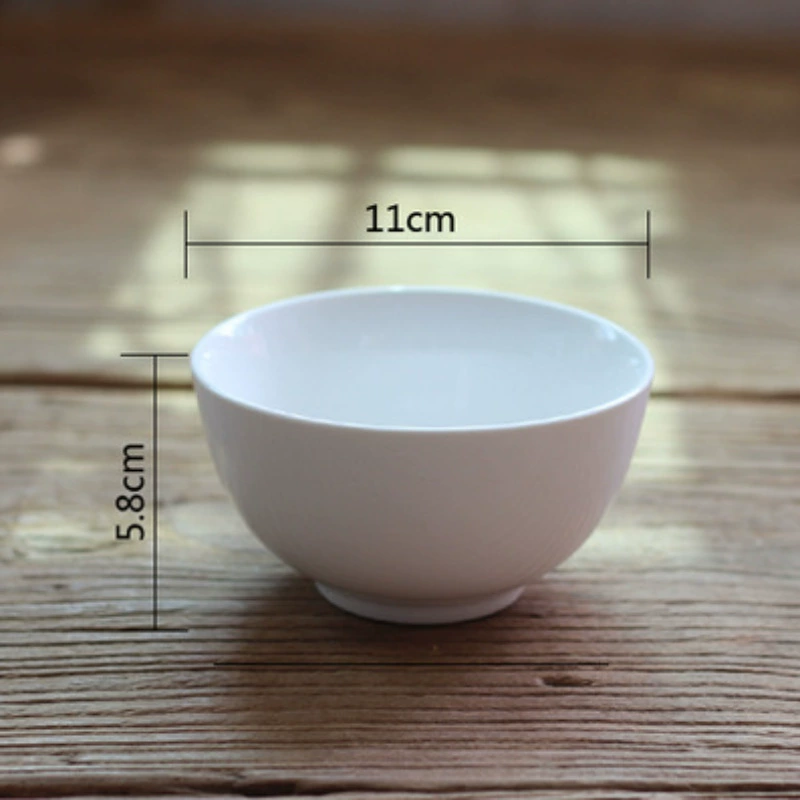 White Porcelain Rice Bowl tableware view 2