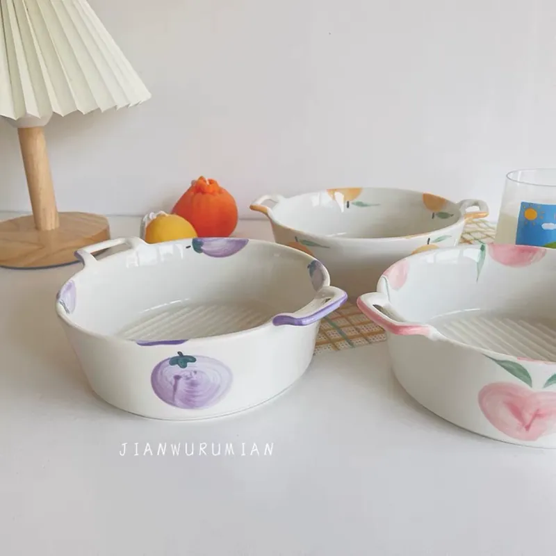 핸드페인팅 양손 볼 tableware view 3