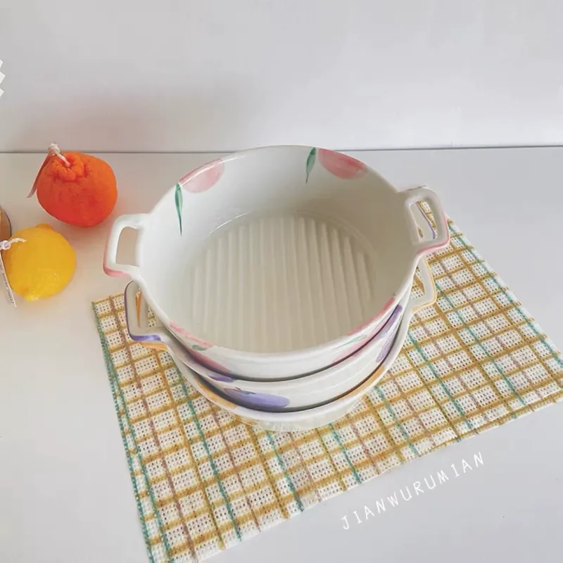 핸드페인팅 양손 볼 tableware view 4