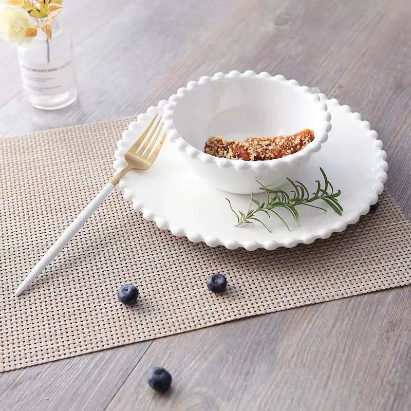 Ceramic Cake Plate and Bowl Set