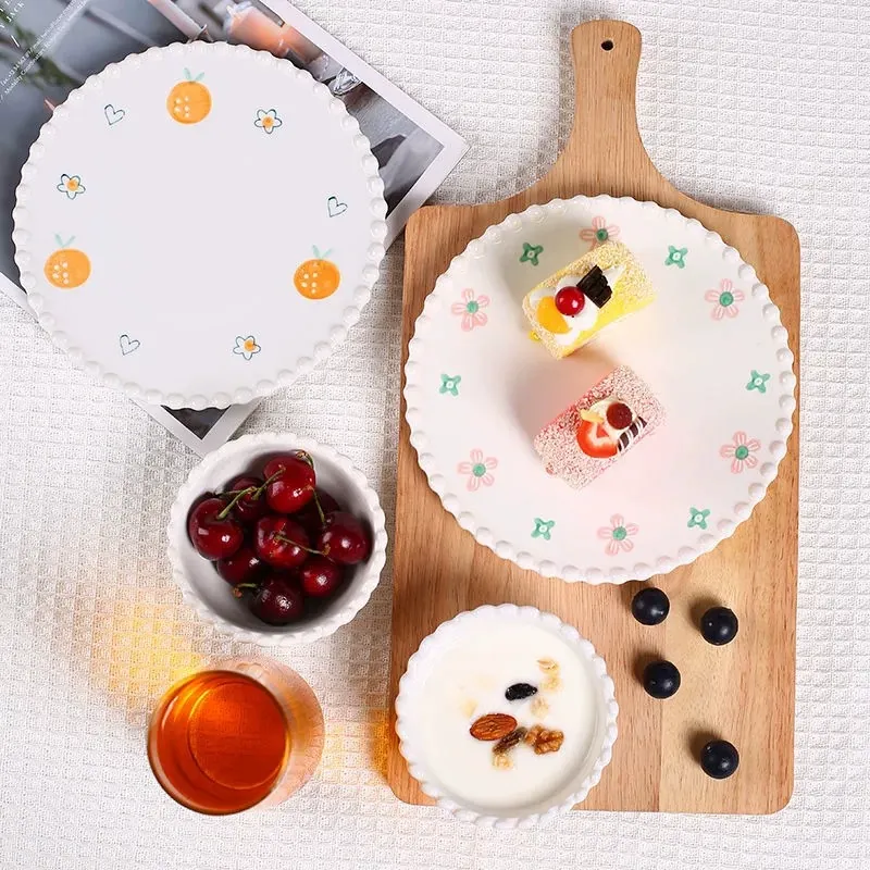 Ceramic Cake Plate and Bowl Set tableware