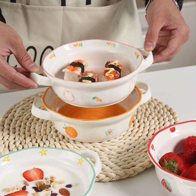 Hand-Painted Cartoon Ceramic Bowl