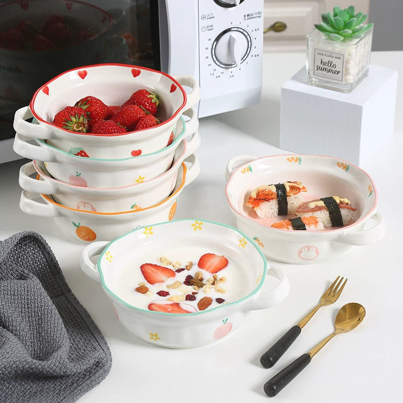 Hand-Painted Cartoon Ceramic Bowl tableware view 2