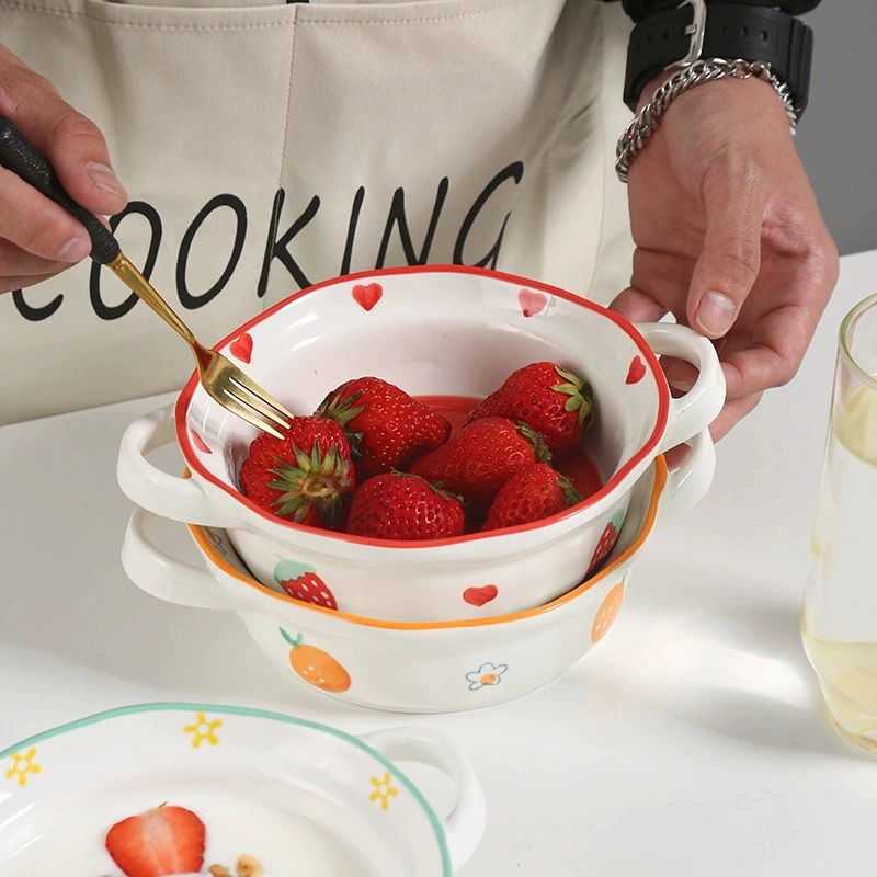 Hand-Painted Cartoon Ceramic Bowl tableware view 3